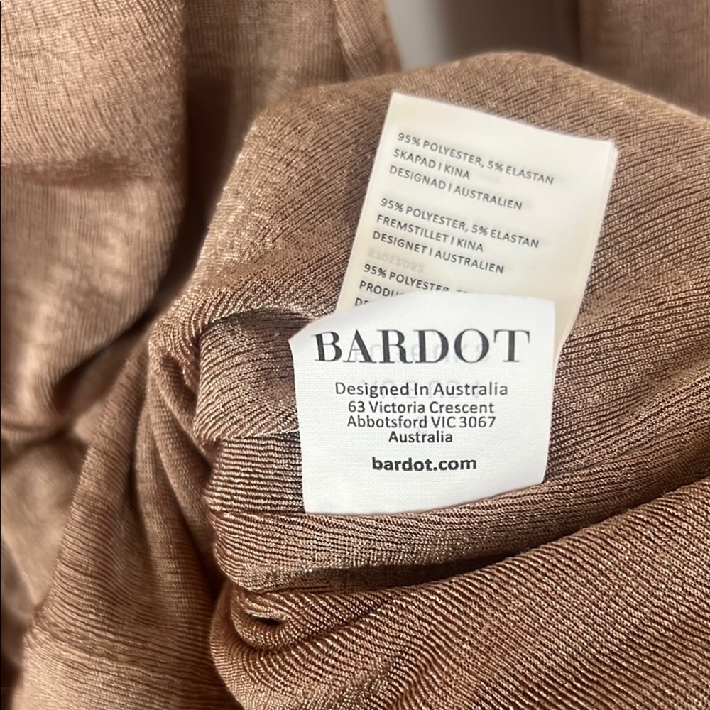 Bardot Brown Ruched Long Sleeve Shirt Dress - Picture 5 of 8